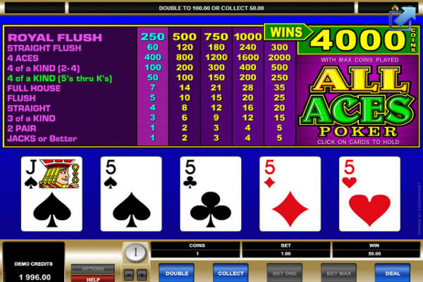 all aces poker im casino Playfortuna
