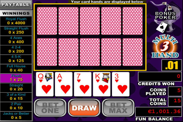 Multihand Poker: Bonus Deluxe im casino Playfortuna