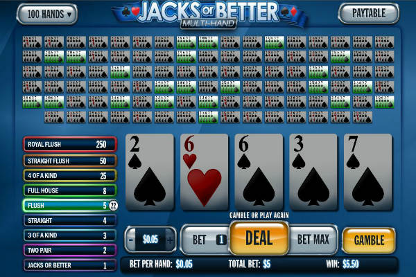 multihand poker jacks or better
