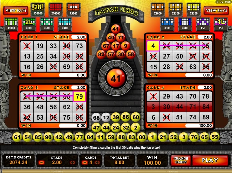 Mayan bingo online spielen