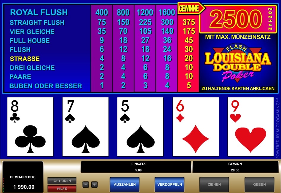 Louisiana Double Flash Poker spielen